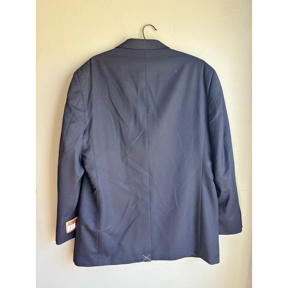 Haggar Mens Classic Fit Blazer Jacket Single Breasted Notch Lapel Navy Size 44L - Picture 2 of 4